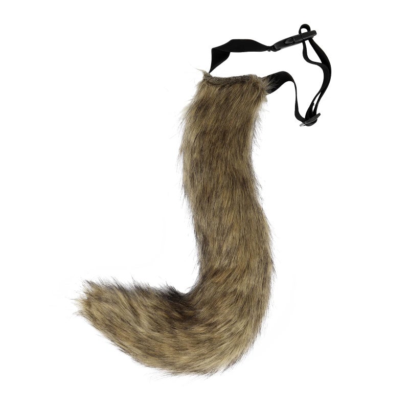 JUNBOON Faux Fur Fox Tail for Cosplay Costume Halloween Party (Brown) - Image 1